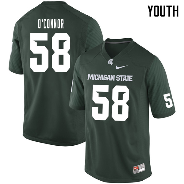 Youth #58 Terry O'Connor Michigan State Spartans College Football Jerseys Sale-Green
